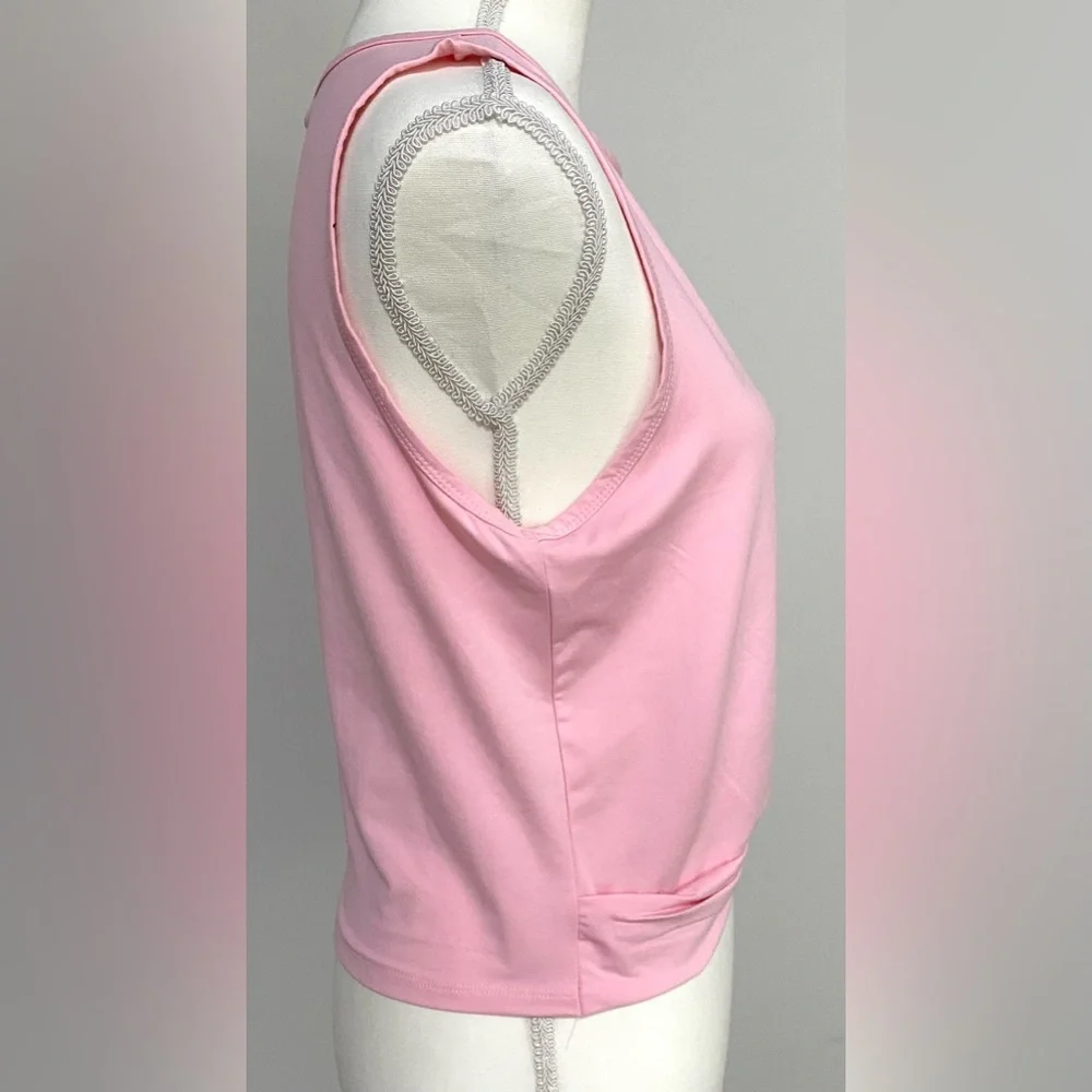 Recreation Womens L Solid Petal Pink Sleeveless Top Activewear Sporty Streetwear - Picture 8 of 16